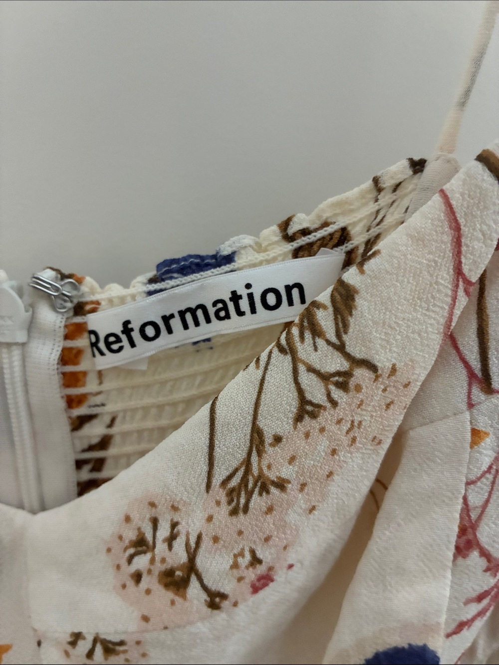 Reformation Kourtney Cream Floral Maxi Dress 10 EUC - Picture 7 of 16